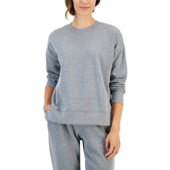 ID Ideology Women's Pettie XL Grey Fleece Crewneck Sweatshirt NWT - Picture 1 of 5